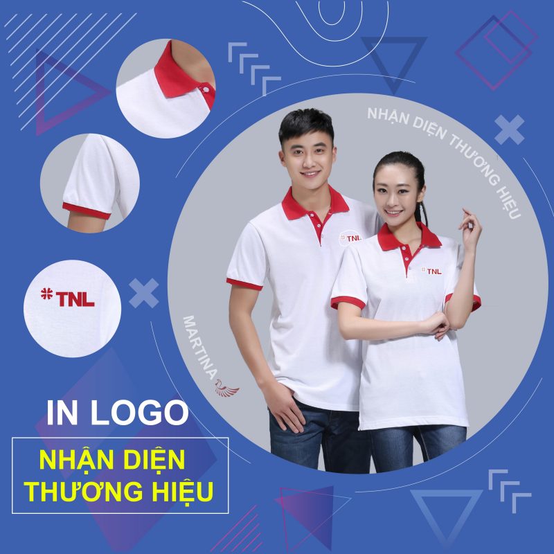 Đồng phục áo phông được in logo nhận diện thương hiệu