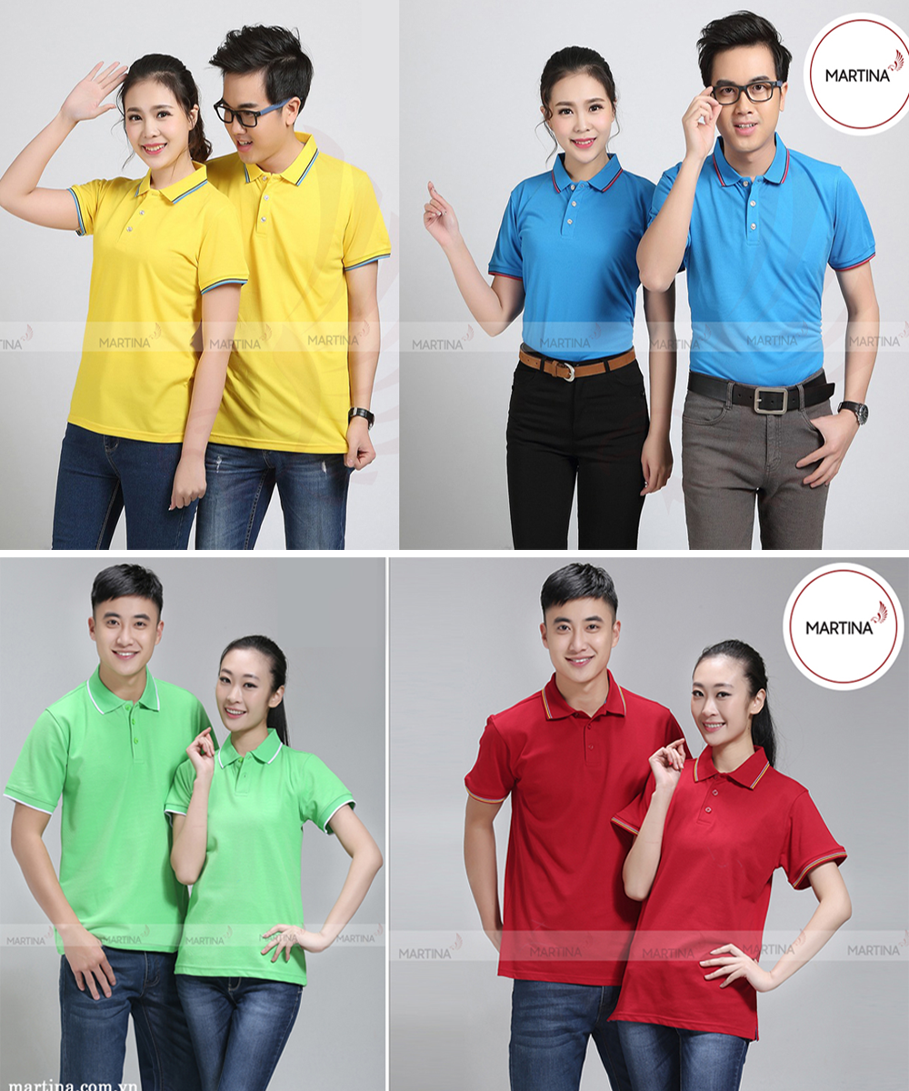 Hình ảnh mẫu đồng phục áo thun đa dạng màu sắc