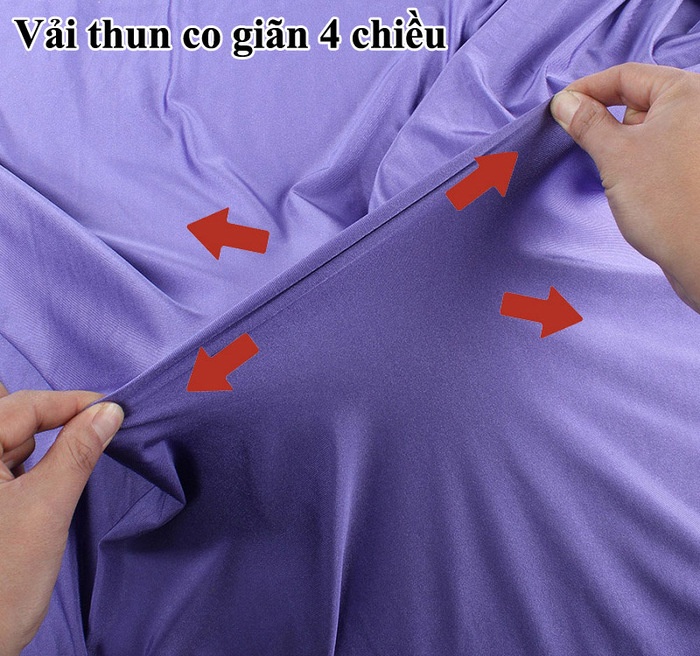 Hình ảnh vải thun 4 chiều khi kéo giãn