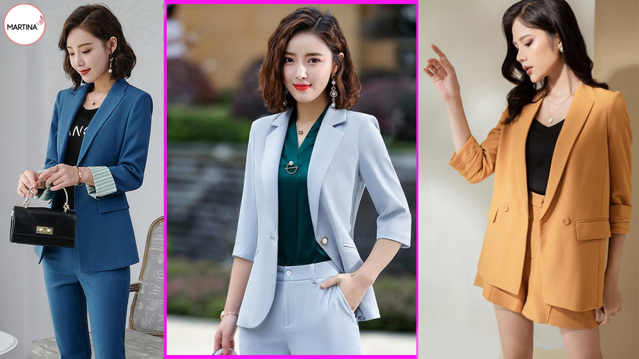Bộ Vest nữ đẹp cách điệu trẻ trung công sở 2021 Top 20 đồ bộ vest nữ công  sở đẹp hiện nay  YouTube